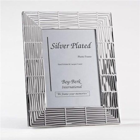 Bey Berk International Bey-Berk International SF194-11 Silver Plated 5 x 7 in. Picture Frame with Easel Back SF194-11